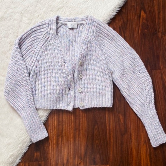 Aritzia Wilfred Posey Chunky Knit Classic button-up cardigan COTTON CANDY XS - Picture 3 of 13